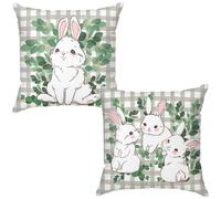 LXONTSG Federe per Cuscini Pasquali,2PCS Federa per Cuscino Di Pasqua,Cuscini Pasquali,Federa per Cuscino in Cotone e Lino,Federe per Cuscino Pasquale 45 x 45 cm per Divano Decorazione Della Casa (B)