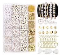 Lxoraziy 1120 Pezzi Set Perline per Gioielli fai da te, Perline Per Braccialetti Kit Kit per la Creazione di Gioielli, con Lettere, per Fai da Te Perle di Braccialetti, Collane, Bigiotteria