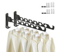 Lxoraziy 2 Pezzi Appendiabiti da Parete, Stendino Alluminio da Muro Ripiegabile a 90 grad, Stendibiancheria Pieghevole per Lavanderia, Camera da Letto, Bagno(Grigio)