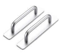 Lxoraziy 2 Pezzi Maniglie Autoadesive per Mobili, 148 mm Maniglia per Porta Mobile, Maniglia Porta Scorrevole in Alluminio, per Porte e Finestre, Porta Scorrevole (Argento)
