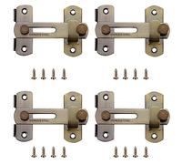 Lxoraziy 4 Pezzi Fermo Serratura, Chiavistello Porta Sicurezza, Chiavistello per Cancello in Acciaio Inox, Flip Latch con Viti per Finestre e Porte da Giardino(Bronzo)