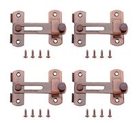 Lxoraziy 4 Pezzi Fermo Serratura, Chiavistello Porta Sicurezza, Chiavistello per Cancello in Acciaio Inox, Flip Latch con Viti per Finestre e Porte da Giardino(Bronzo Rosso)