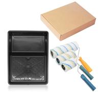 Lxoraziy 4 Pezzi Rullo per Pittura, Kit Rullo Pittura per Imbiancare Pareti e Soffitti con Pennelli Pittura, Set per Verniciatura per Pittura a Parete/Rullo(9"/6"/4"Rullo Pittura)