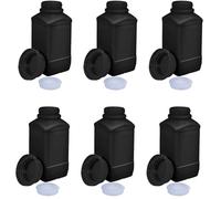 Lxoraziy 6 Pezzi 250 ml Bottiglie a Bocca Larga con Tappi a Vite, Bottigliette di Plastica HDPE, Flacone per Sostanze Chimiche, Contenitore da Laboratorio, per Contenitore da Laboratorio(Nero)