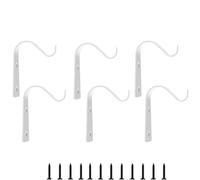 Lxoraziy 6 Pezzi Ganci per Piante, Appendere Staffe, Metallo Staffa, Ganci da Parete, per Appendere Cestini, Vaso, Uccelli Mangiatoie, Piante, Lanterne, Campanelle a Vento(Bianco)