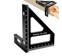 Lxoraziy Goniometro Quadrato per la Lavorazione del Legno 3D, Righello per la Lavorazione del Legno con Mitra Quadrata in Alluminio da 45/90 Gradi, Strumento di Misurazione Multiuso per Layout