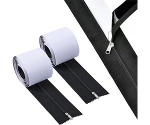 Lxoraziy Set di 2 Cerniere Autoadesive per Pareti Antipolvere, 213x7,6cm Heavy Duty Self Adhesive Zip, Protezione Istantanea Polvere Porta Telo Autoadesivo Cerniera Resistente