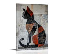 LXPPLSYY Decorazione artistica da parete con gatto astratto dalle ombre, decorazione moderna da appendere, 50 x 75 cm