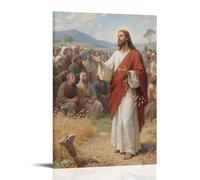 LXPPLSYY Decorazione artistica da parete con Gesù che racconta la parabola del seminatore alla folla, spiega la verità con fenomeni naturali, decorazione moderna da appendere, 20 x 30 cm