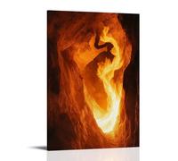 LXPPLSYY Decorazione artistica da parete con immagine di un dio serpente che si forma dalle ombre in una grotta illuminata dalla fiamma, decorazione moderna da appendere, 50 x 75 cm