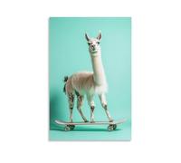 LXPPLSYY Decorazione artistica da parete con lama su longboard, sfondo verde menta tinta unita, decorazione artistica da parete, decorazione moderna, poster artistico da appendere, 50 x 75 cm
