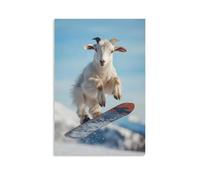 LXPPLSYY Decorazione artistica da parete con scritta "A Goat Doing A 360 Spin on A Snowboard, Clean Icy Back" (30 x 45 cm)