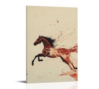 LXPPLSYY Poster artistico da appendere con cavallo al galoppo attraverso venti invisibili, corpo di castagno dipinto contro un cielo piatto color crema, decorazione da parete, 30 x 45 cm