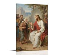 LXPPLSYY Poster artistico da appendere con Gesù che racconta la storia del buon samaritano, insegna ad amare gli altri come decorazione moderna da appendere (60 x 90 cm)