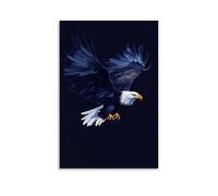 LXPPLSYY Poster artistico da appendere con immagine di un'aquila in tuta alare che si tuffa con grazia, sfondo blu navy, decorazione moderna da appendere, 50 x 75 cm