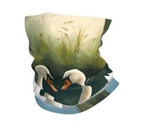 LXqlSS Bella maschera per il viso con stampa di cigni bianchi sul lago, scaldacollo, sciarpa rinfrescante, passamontagna bandana per uomo e donna
