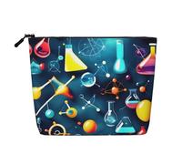 LXqlSS Borsa di trucco della canapa falsa della stampa di chimica della scienza astratta,Borsa da toilette di viaggio,Accessori cosmetici convenienti di trucco, nero, Taglia unica