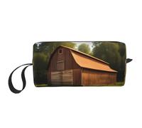 LXqlSS Borse cosmetiche in legno da fienile in campagna per le donne Borsa per il trucco portatile Borsa da viaggio Borsa da viaggio Borsa da toilette di grande capacità, bianca, taglia unica, bianco,