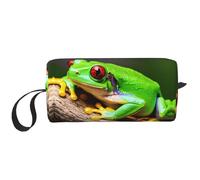 LXqlSS carino occhi rossi albero rane cosmetici borse per le donne borsa portatile trucco borsa da viaggio borsa per la ricezione quotidiana borsa da toilette grande capacità, bianco, taglia unica,