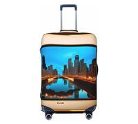 LXqlSS Chicago Reflected - Copribagagli per valigie approvato, protezione per valigie da 45-81 cm, grande, con riflessi Chicago, L, Chicago Riflesso, L
