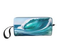 LXqlSS Clear Sky Wave, trousse per cosmetici da donna, portatile, borsa da viaggio, borsa per la ricezione giornaliera, borsa da toilette di grande capacità, bianca, taglia unica, bianco, Taglia unica