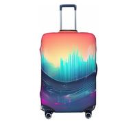 LXqlSS Cool Music Sound Wave - Copribagagli per valigie approvato, protezione per valigie da 45-81 cm, piccola, motivo: onde sonore musicali, S, Cool Music Sound Wave, S