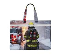 LXqlSS Grande borsa tote in tela con stampa pompiere vigile del fuoco per donne, borsa da lavoro con scomparto, insegnante, tutti i giorni