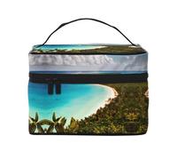 LXqlSS Isola di Cuba Trousse Trucco Portatile Viaggio Cosmetico Borsa per le Donne, Beauty Zipper Makeup Organizer PU Pelle Lavabile Impermeabile, nero, Taglia unica
