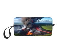 LXqlSS Kilauea - Trousse per cosmetici da donna, con motivo vulcano Bloom, portatile, borsa da viaggio per ricevere tutti i giorni, borsa da toilette di grande capacità, bianca, taglia unica, bianco,