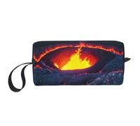 LXqlSS Kilauea - Trousse per cosmetici da donna, portatile, con motivo vulcano, borsa da viaggio per ricevere tutti i giorni, borsa da toilette di grande capacità, bianca, taglia unica, bianco, Taglia