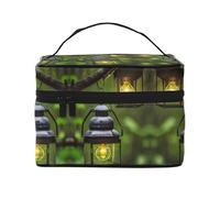 LXqlSS Lucciole e lanterne portatile trucco borsa cosmetica da viaggio borsa per le donne organizzatore trucco con cerniera pelle PU lavabile e impermeabile, nero -, Nero, Taglia unica