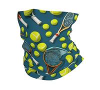 LXqlSS Maschera per il viso con stampa di racchette e palline da tennis, scaldacollo, sciarpa rinfrescante per sole, passamontagna per uomo e donna