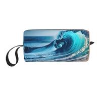 LXqlSS Ocean Sea Wave - Trousse per cosmetici da donna, portatile, da viaggio, per ricevere tutti i giorni, borsa da toilette di grande capacità, bianca, taglia unica, bianco, Taglia unica