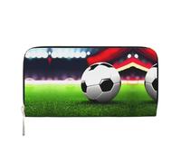 LXqlSS Portafoglio in pelle con stampa palla da calcio per donne e uomini, pochette in pelle con cerniera, grande capacità