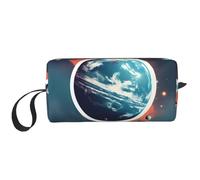 LXqlSS Space Planet Earth - Trousse per cosmetici da donna, portatile, da viaggio, per ricevere tutti i giorni, borsa da toilette di grande capacità, bianca, taglia unica, bianco, Taglia unica