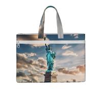 LXqlSS Statua della Libertà a New York stampa grande borsa tote in tela per donne, borsa da lavoro multiuso con scomparto, insegnante, tutti i giorni