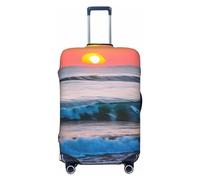 LXqlSS Sunset and Sunrise con onde oceaniche del mare per valigie approvato, copertura protettiva per valigie adatta per bagagli da 45-81 cm, grande, tramonto e alba con onde oceaniche, L, Tramonto e