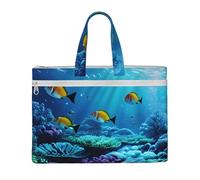 LXqlSS Tranquil Underwater Scenery Print Large Canvas Tote Bag per donne, Utility Work Tote con scomparto, insegnante, tutti i giorni
