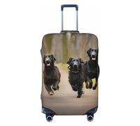 LXqlSS Trotting - Copripagagli con rivestimento piatto per valigie, approvato per valigie, adatto per bagagli da 45-81 cm, con rivestimento piatto per retriever, L, Trotting Flat Coated Retrievers