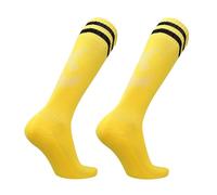 LXRHLIKG Calze da Scherma a Doppia Striscia, Calze Sportive Lunghe e Traspiranti con Fondo Spesso in Asciugamano, Calzini da Scherma Unisex per Spada e Sciabola di Fioretto(Yellow,L)