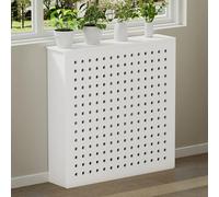 LXRHLIKG Copritermosifone, Copri Termosifone con Pannello Forato, Copricaloriferi Impermeabile in PVC, con Piattaforma Portaoggetti, Ventilazione, Resistente All'umidità(90x80x20cm/35x31x8in)