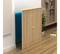 LXRHLIKG Copritermosifone, Copri Termosifone Moderno a 2 Ante, Mobiletto Copritermosifoni in Pet, per Nascondere i Tubi Ingombri, per Soggiorno, Camera da Letto e Corridoio(90x80x20cm/35x31x8in)