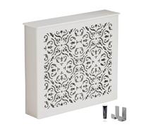 LXRHLIKG Copritermosifone Legno, Copri Termosifone per Termosifoni, Copricalorifero in PVC Impermeabile con Design Cavo, 2 Ganci Posteriori, Colla Senza Chiodi(70x80x20cm/28x31x8in)