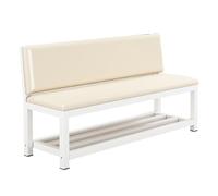 LXRHLIKG Sedia Sala D'attesa, Sedie Ufficio Ospiti in PU, Panchina per Sala D'attesa per Interni con Schienale, per Studi di Danza, Cliniche, Palestre, Stadi, Aziende(Beige,120cm/47in)