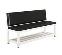 LXRHLIKG Sedia Sala D'attesa, Sedie Ufficio Ospiti in PU, Panchina per Sala D'attesa per Interni con Schienale, per Studi di Danza, Cliniche, Palestre, Stadi, Aziende(Black,80cm/31in)