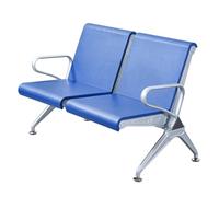 LXRHLIKG Sedie Sala D'attesa a 2 Posti, Poltroncine Sala D'attesa, Sedie da Ufficio in Acciaio Panchina con Seduta in Poliuretano e Braccioli, per Ufficio, Banca, Ospedale, Scuola, Aeroporto(Blue)