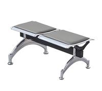 LXRHLIKG Sedie Sala D'attesa a 2 Posti, Sedie da Reception con Cuscino in PU, Panchina per Sala D'attesa per Ufficio, Aeroporto, Clinica, Ospedale, Banca, Barbiere(Gray)