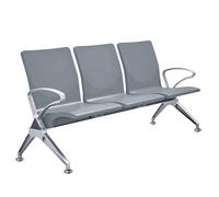 LXRHLIKG Sedie Sala D'attesa a 3 Posti, Poltroncine Sala D'attesa, Panchina di Ricevimento in Poliuretano per Aeroporto, Mercato, Banca, Ospedale, Scuola, Barbiere(Gray)