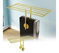 LXRHLIKG Stendibiancheria per Radiatore ad Olio, Stendipanni per Radiatori ad Olio, Regolabile in Altezza, con Più Aste Appendiabiti(Yellow,60cm/24in)