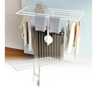 LXRHLIKG Stendibiancheria per Radiatore ad Olio, Stendipanni per Radiatori ad Olio, Regolabile in Altezza, con Più Aste Appendiabiti(White,40cm/16in)